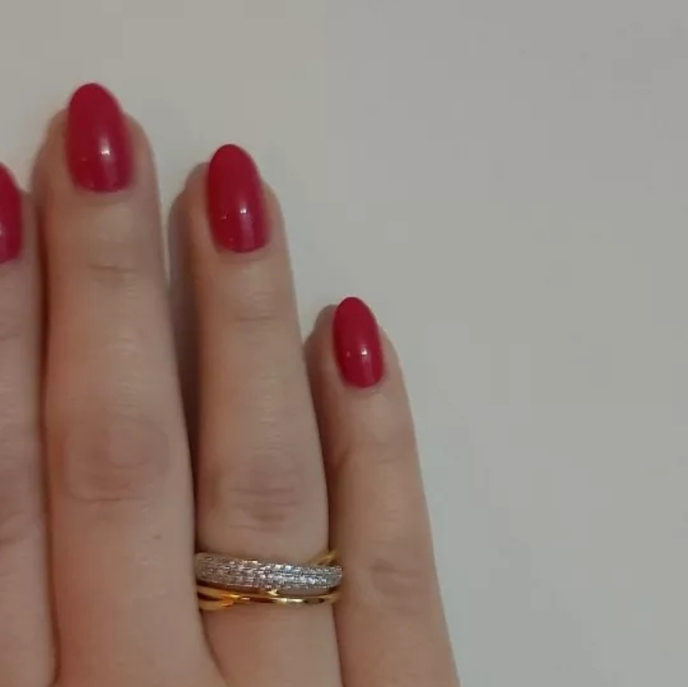 NEW*925 Gold Women’s Diamond Cross Ring - Picture 4 of 4